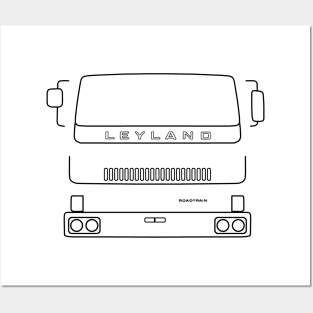 Leyland T45 Roadtrain 1980s classic truck outline graphic (black) Posters and Art